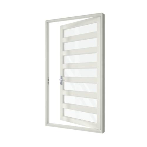 Single Front Entry Door with Six Horizontal Midrails