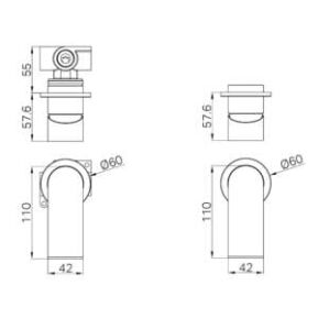 Bianca Shower Mixer 60mm Plate Drawings