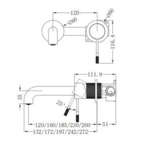 Opal Wall Basin-Bath Mixer Separate Back Plate