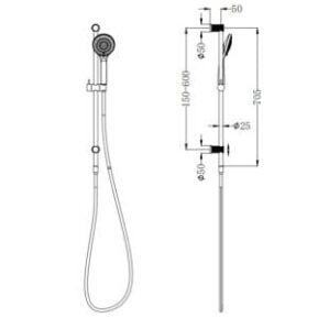 Opal Shower Rail With Air Shower Opal Shower Rail With Air Shower