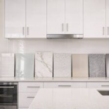 Kitchen splashback materials compared in a modern Perth kitchen