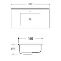 90cm Ceramic Vanity Top - Specs