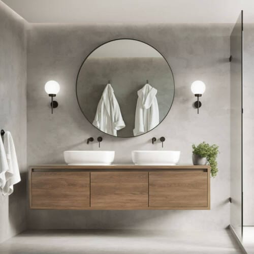 Brooklyn Matte Black Round Mirror
