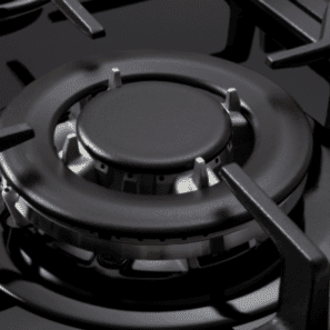 90cm Gas on Glass Cooktop - Cast iron trivets