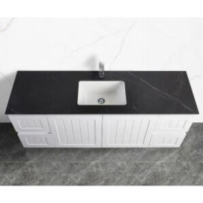 Shakespeare Black Sintered Stone Vanity Top - Top View