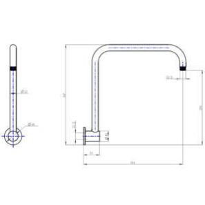 sky round shower arm sizes