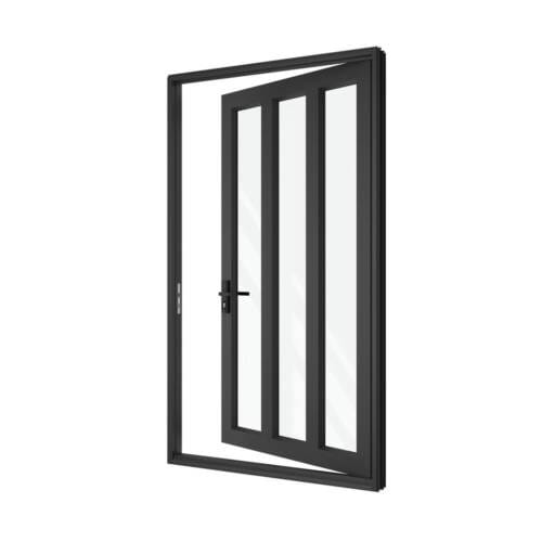 Single Front Entry Door with Double Vertical Midrails