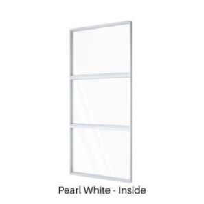 Three Panels Vertical Fixed Window Pearl White Inside