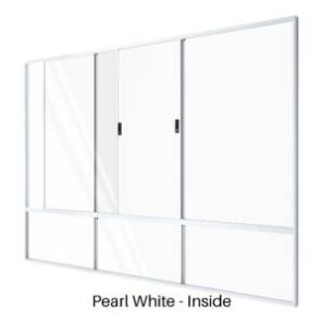 Double Slider with Fixed Lite over Three Low Lites Pearl White Inside