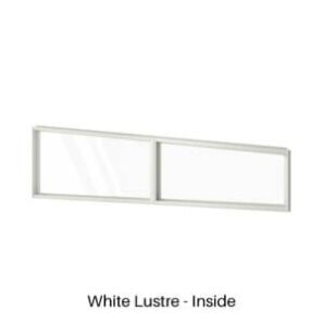Double Panel Fixed Raked Window White Lustre Inside