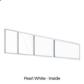 Four Panel Fixed Raked Window Pearl White Inside