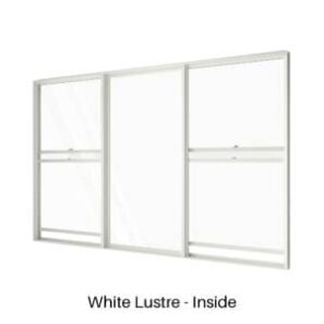 Double Double Hung with Centre Fixed Lite White Lustre Inside