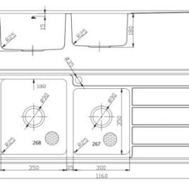 Alpine Axis One & Half Bowl Kitchen Sink Drawings