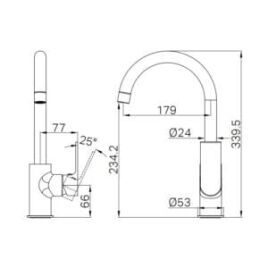 Bianca Kitchen Mixer Gooseneck Spout Drawings