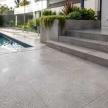 Non-slip outdoor tiles used across a Perth patio, pool area and steps