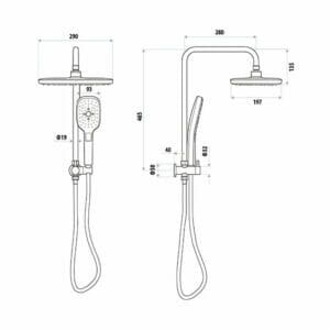 Technical-Drawing_Huntingwood_Twin-Shower_T9781 Huntingwood Twin Shower Specs