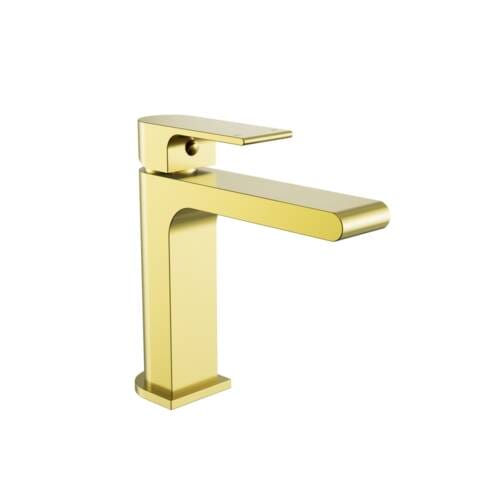 Bianca Basin Mixer Straight Spout Brushed Gold Bianca Basin Mixer Straight Spout Brushed Gold NR321502BG