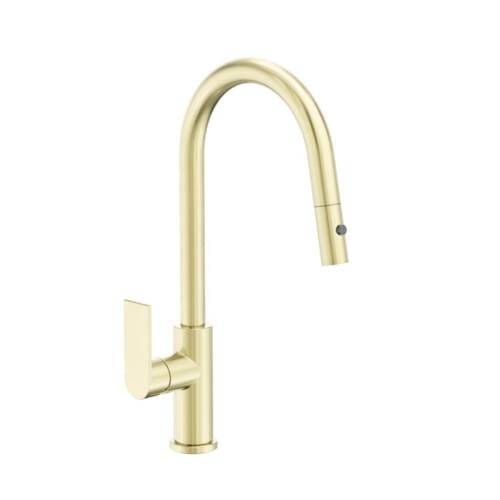 Bianca Pull Out Sink Mixer With Vegie Spray Function Brushed Gold Bianca Pull Out Sink Mixer With Vegie Spray Function Brushed Gold