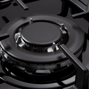 90cm Gas on Glass Cooktop - Cast iron trivets