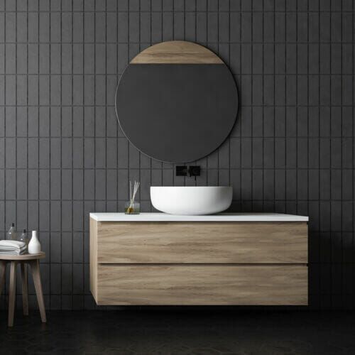 Brooklyn Round Mirror Gunmetal Grey