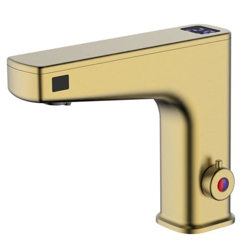 Galaxy Sensor Basin Mixer With Soap Dispenser Brushed Gold
