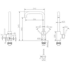 cosmic stainless steel sink mixer sizes