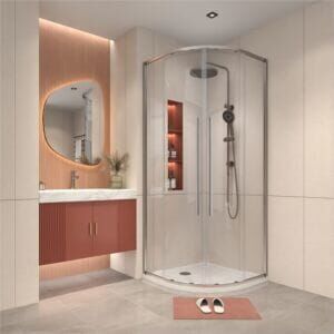 Alpine Corner Entry Curved Shower Chrome