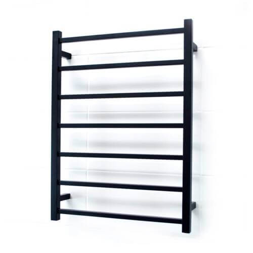 Black Square Heated Towel Ladder