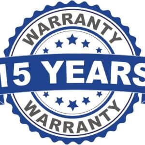 15 year logo 15-year warranty