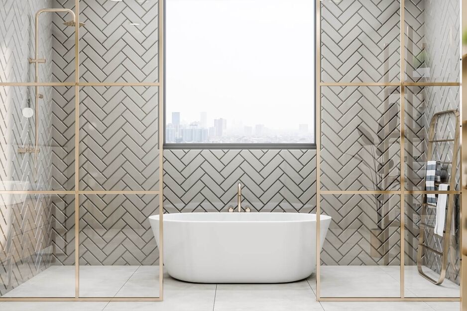 subway tiles in bathroom