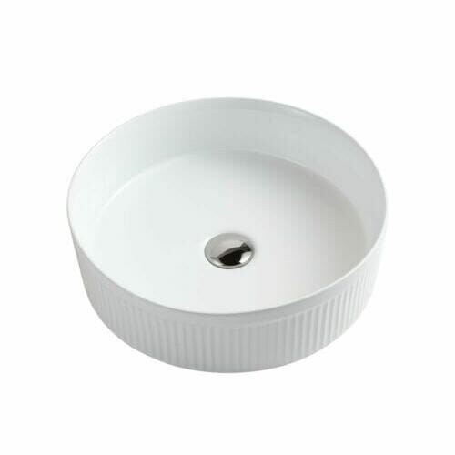 Olympic Fluted Vessel Basin White Olympic Fluted Vessel White