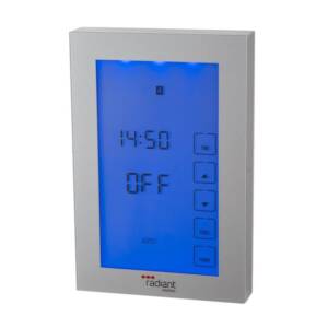 Premium Digital Timer Switch for Heated Towel Rails – Silver Vertical