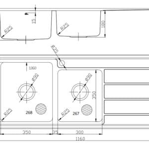 Alpine Axis One & Half Bowl Kitchen Sink Drawings