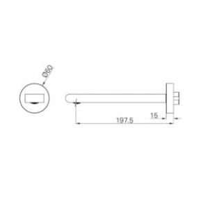 Bianca Fixed Bath Spout Only 200mm Bianca Fixed Bath Spout Only 200mm Drawings