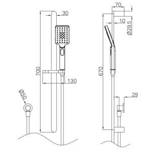 Bianca Shower Rail