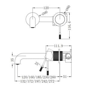 Opal Wall Basin-Bath Mixer Separate Back Plate
