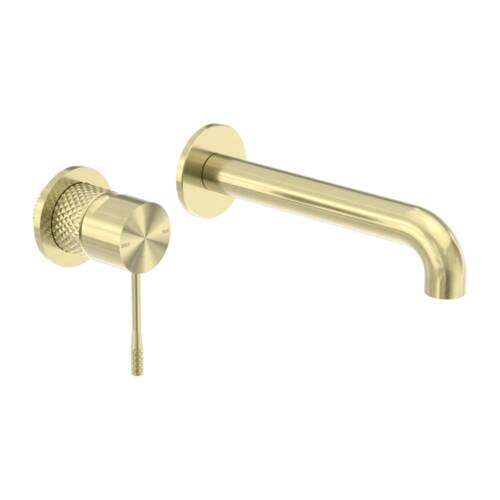 Opal Brushed Gold Wall Basin/Bath Mixer Separate Back Plate 160mm Opal Wall Basin/Bath Mixer Separate Back Plate 160mm Brushed Gold