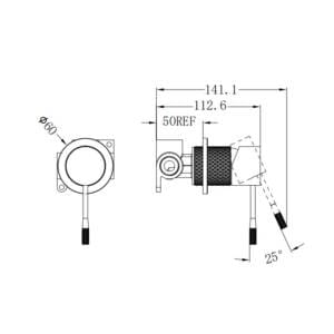 Opal Shower Mixer 60mm Plate Drawings
