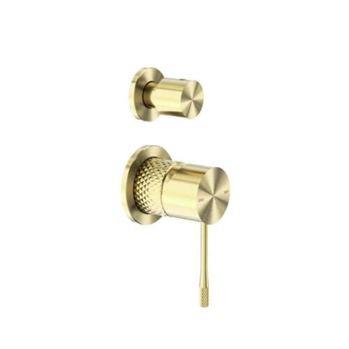 Opal Shower Mixer With Diverter Separate Plate Brushed Gold NR251909eBG