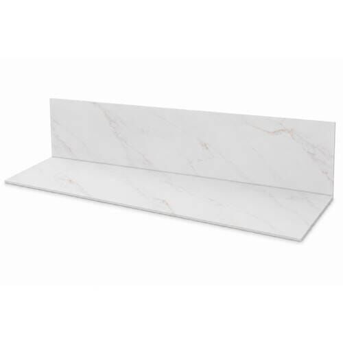 Golden Estatuario Densified Stone Splashback