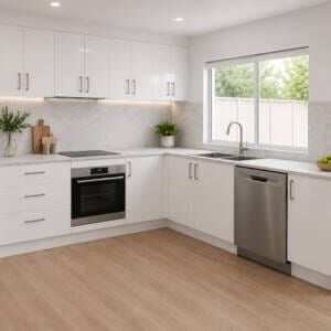 DIY stone benchtops & splashback in Grey Whisper