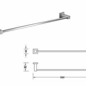 Square 900mm Single Towel Rail Specs