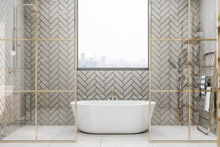 subway tiles in bathroom