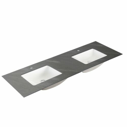 Shadow Grey Sintered Stone Double Vanity Top – 150cm Shadow Grey Sintered Stone Double Vanity Top – 150cm