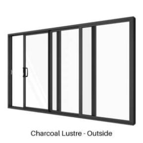 Three Panel Stacking Door Charcoal Lustre Outside Three Panel Stacking Door Charcoal Lustre Outside