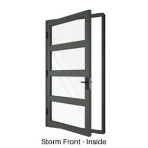 Single Front Entry Door with Three Horizontal Midrails Storm Front Inside Single Front Entry Door with Three Horizontal Midrails Storm Front Inside