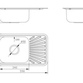 Alpine Studio Single Bowl:Drainer Kitchen Sink Drawings Alpine Studio Single Bowl/Drainer Kitchen Sink Drawings