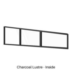 Three Panel Fixed Raked Window Charcoal Lustre Inside Three Panel Fixed Raked Window Charcoal Lustre Inside