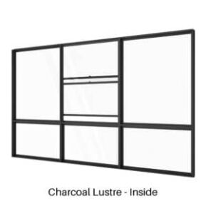 Single Double Hung in Centre with Two Fixed Lites over Three Lowlites Charcoal Lustre Inside Single Double Hung in Centre with Two Fixed Lites over Three Lowlites Charcoal Lustre Inside