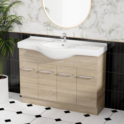 Jessica Semi-Recessed PVC Vanity Unit 120cm Rural Oak Jessica Semi-Recessed PVC Vanity Unit 120cm R-Oak